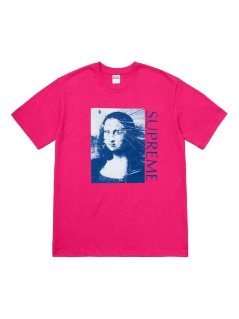 Supreme Supreme SS18 Mona Lisa Tee Hot Pink Printing Short Sleeve Unisex Red SUP-SS18-444