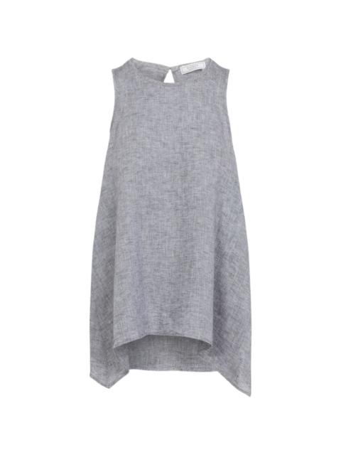 PESERICO keyhole asymmetrical blouse