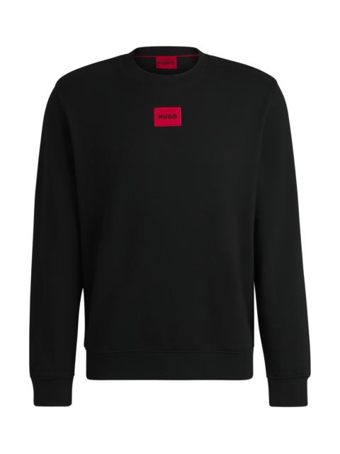HUGO COTTON-TERRY REGULAR-FIT SWEATSHIRT WITH LOGO LABEL