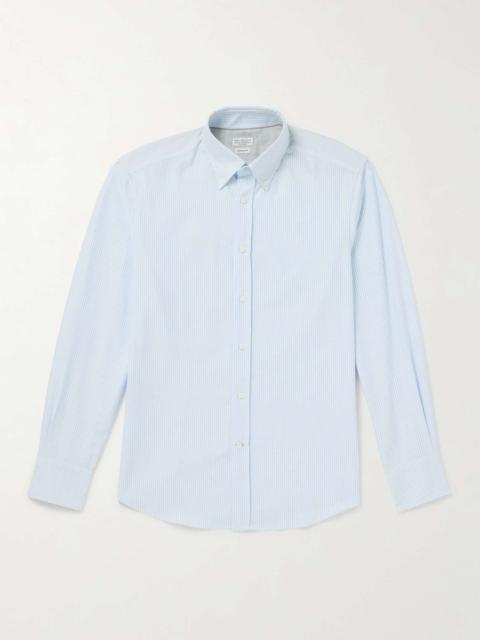 Button-Down Collar Striped Cotton Oxford Shirt