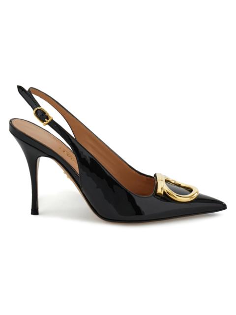 FERRAGAMO Women's Sara 95MM Leather Slingback Pumps - Nero