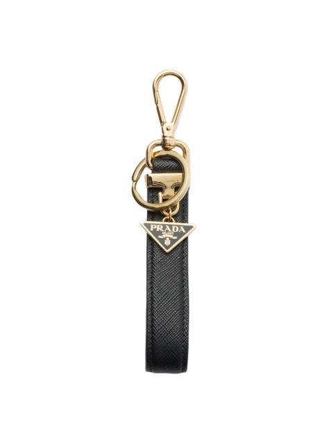 Prada Men's Saffiano Leather Key Ring - Black
