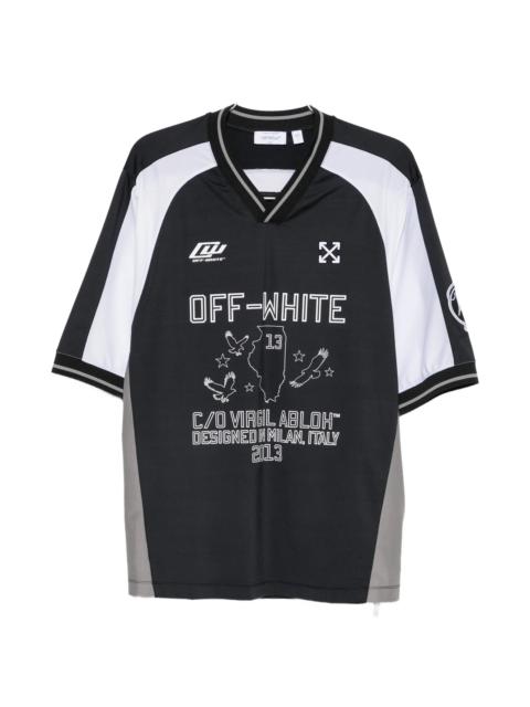 Off-White Off-white Logo-print V-neck T-shirt