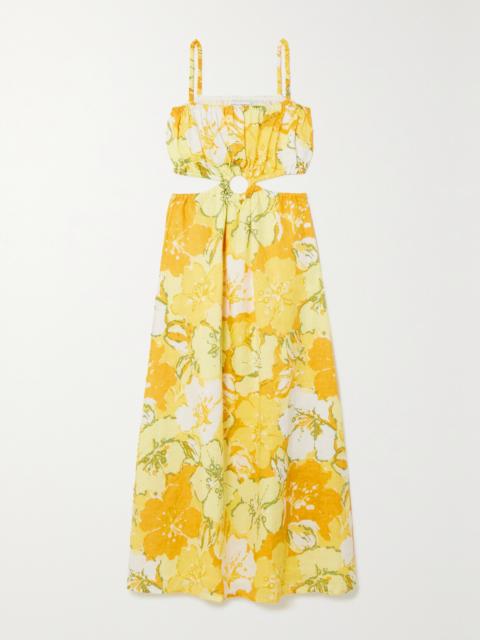 FAITHFULL El Rio Cutout Floral-print Linen Maxi Dress