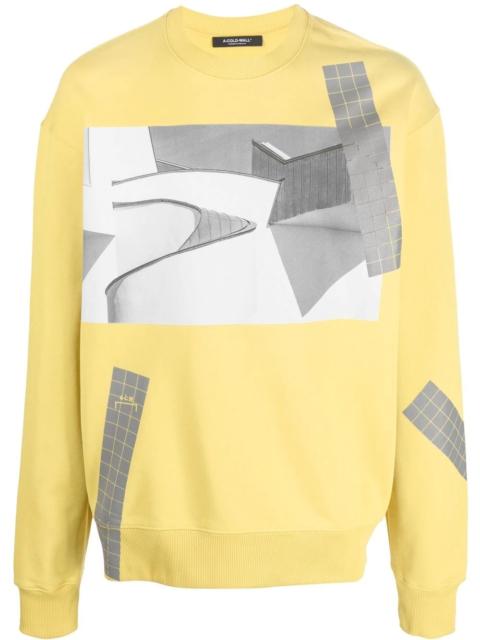 grid graphic print sweatshirt