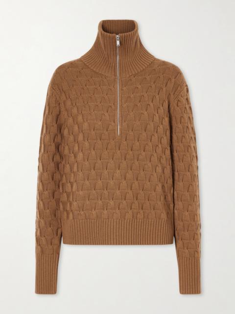 WALES BONNER Acoustic Knitted Wool Half-zip Turtleneck Sweater