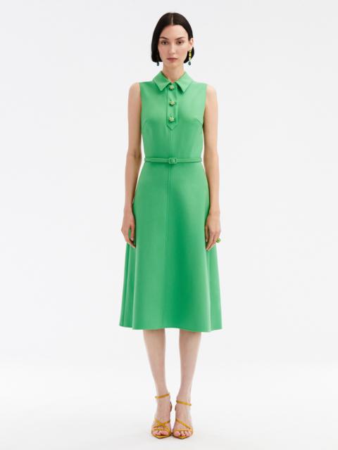 CACTUS BUTTON WOOL DRESS