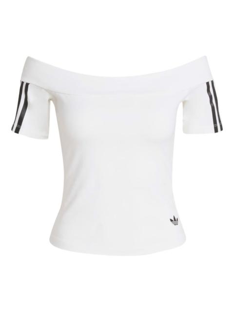 adidas 3-Stripes off-shoulder top