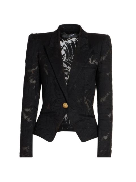 Balmain Women's Lace One-Button Blazer - Noir