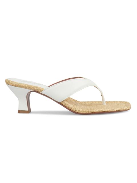 PARIS TEXAS Women's Portofino 55MM Leather Sandals - Optic White Natural