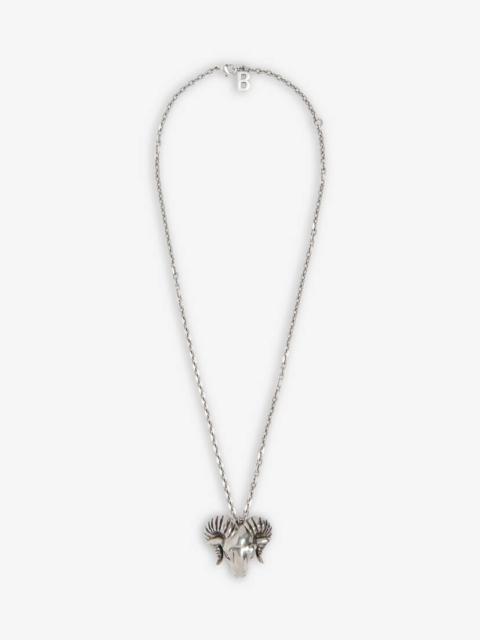 BALENCIAGA Women's Zodiac Sign Aries Necklace in Silver
