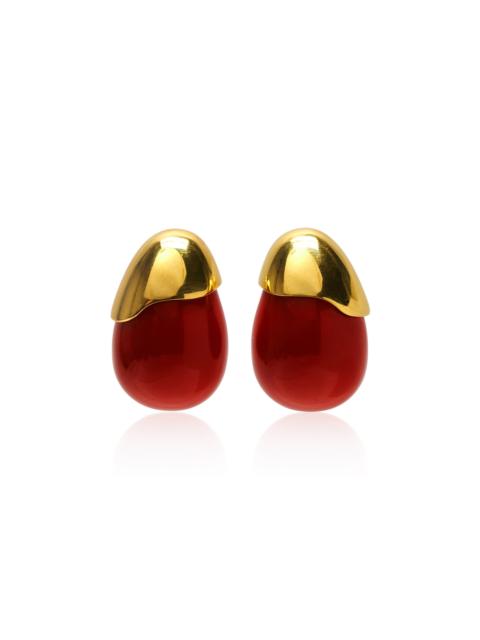 LIZZIE FORTUNATO Toro Earrings In Vermillion red
