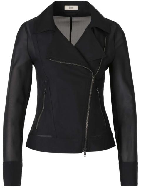 Herno zip-up biker jacket