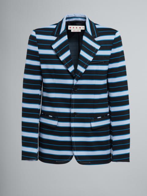 Marni STRIPED TECHNO JERSEY BLAZER