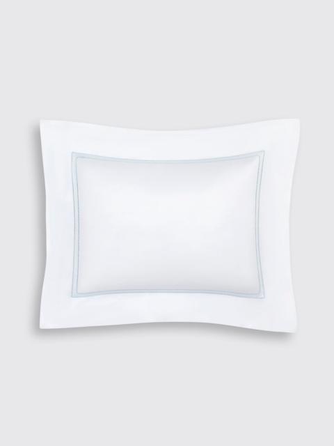 EMILIA WICKSTEAD Emilia Pillow Slip in White & Blue Cotton