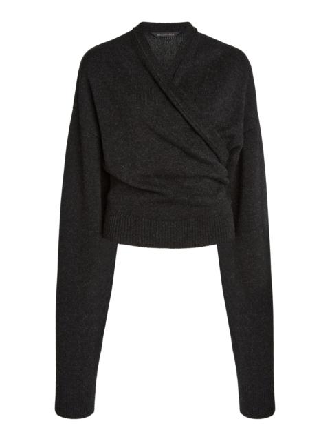 BALENCIAGA Wool Wrap Sweater grey