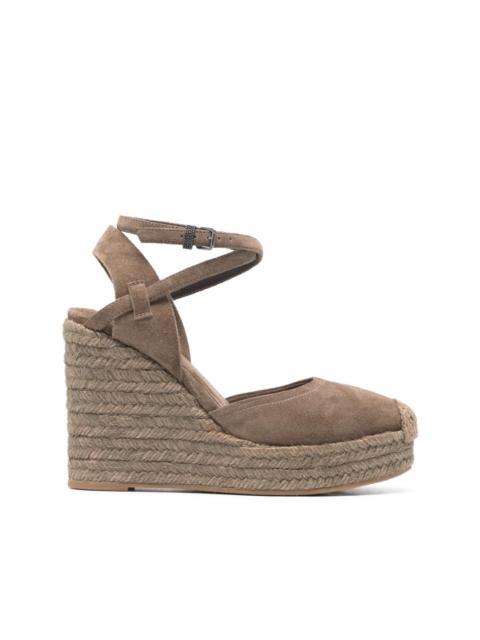 Brunello Cucinelli ankle-strap heeled espadrilles