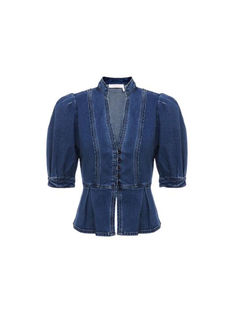 See by Chloé DENIM PEPLUM JACKET