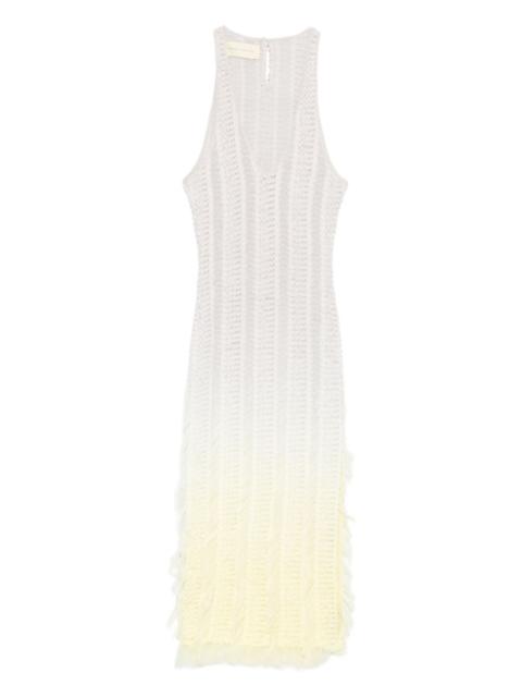 ROBERTA EINER Angel plunge-neck ombré midi dress