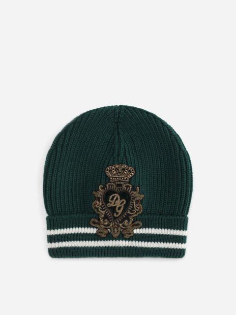 Dolce & Gabbana Knit wool hat with DG patch