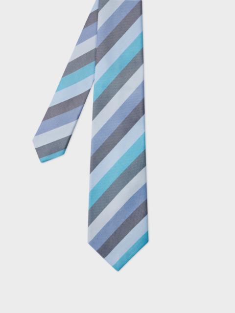 Paul Smith Blue Multistripe Silk Tie