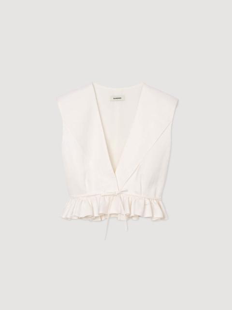 Sandro RUFFLED CROP TOP