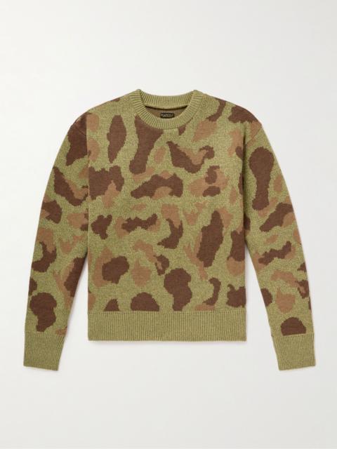 Kapital Camouflage-Print Jacquard-Knit Sweater Green