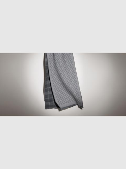 GUCCI Reversible wool jacquard scarf
