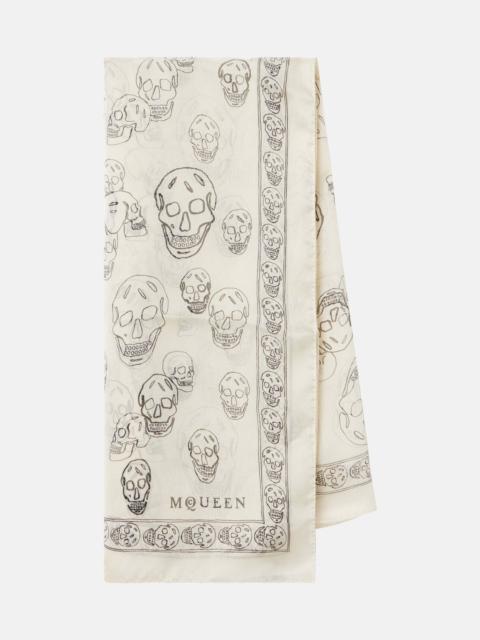 Alexander McQueen Printed silk scarf