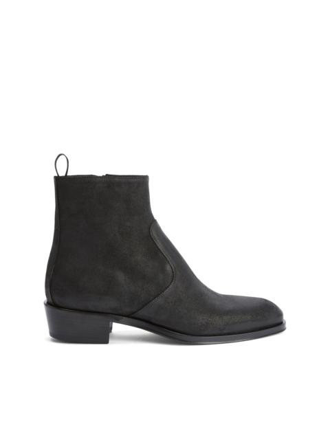 suede panelled ankle boots