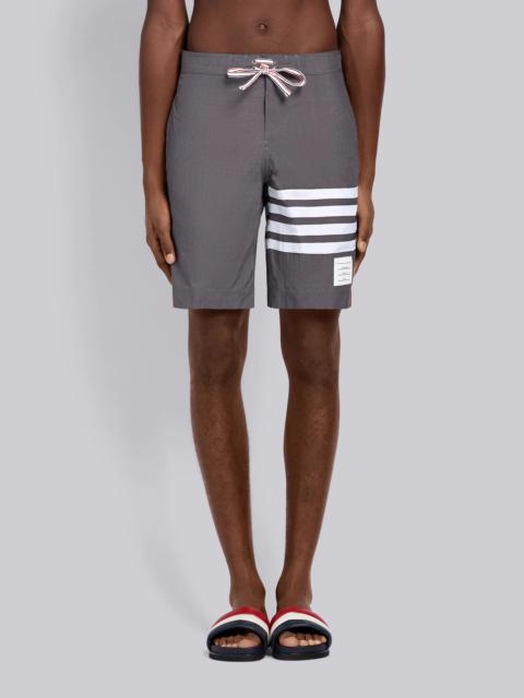 Thom Browne Medium Grey Swim Tech Woven 4-bar Swim Short