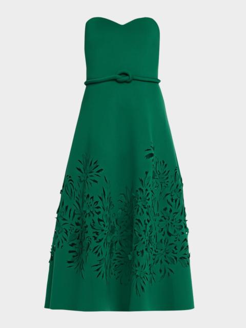 BADGLEY MISCHKA Cutout Strapless Sweetheart Midi Dress
