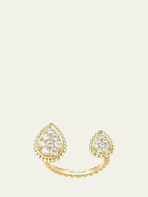 Boucheron Serpent Boheme Diamond 2-Motif Ring in Yellow Gold, Size 53