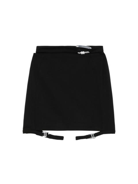 strap-detail high-waist miniskirt