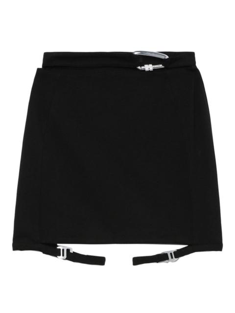 strap-detail high-waist miniskirt