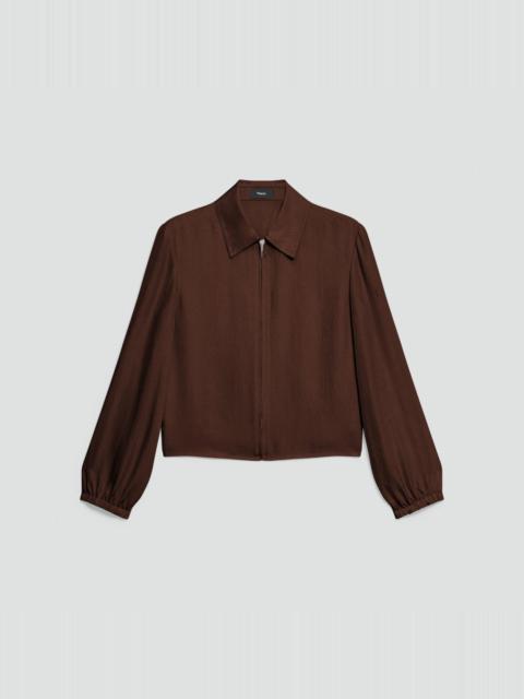 Theory Cropped Jacket in Washed Twill