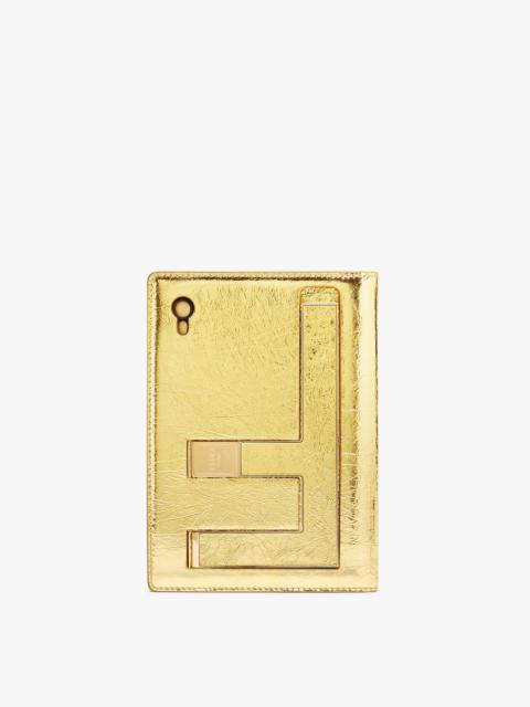 FENDI Gold-colored nappa leather case