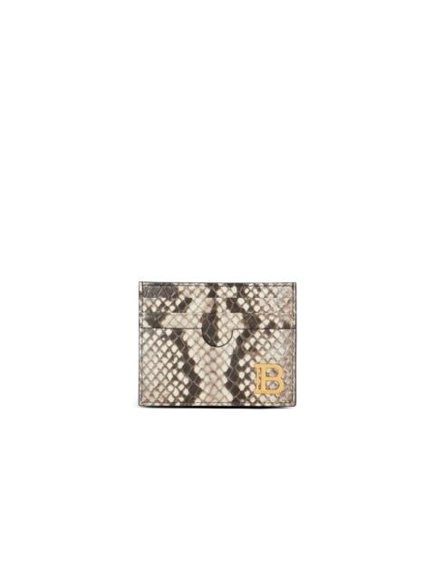 B-Buzz snakeskin-look leather card holder