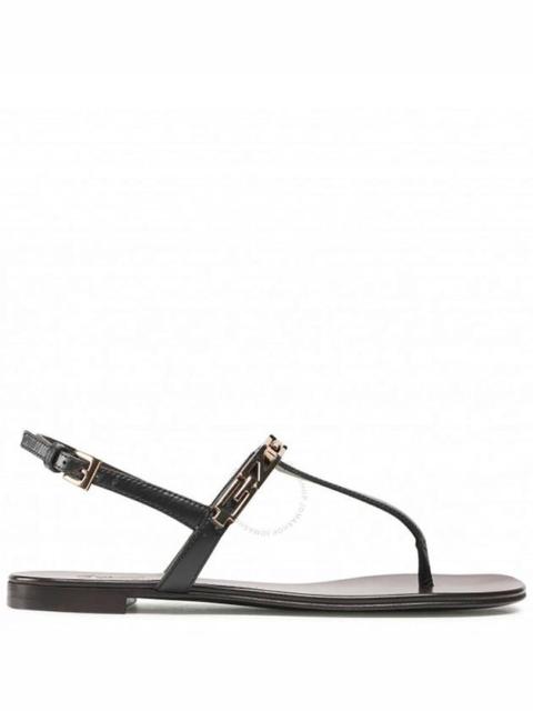 Giuseppe Zanotti Ladies Black Musicaa Monogram Thong Sandals, Brand Size 36 ( US Size 6 )
