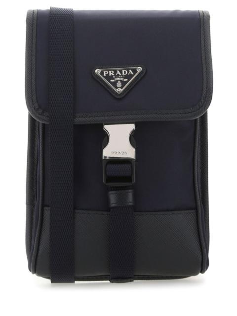Dark blue nylon and leather iPhone case