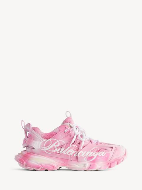 BALENCIAGA Women's Track Stencil Logo Sneaker in Pink/white