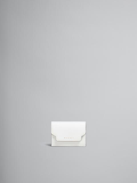 Marni WHITE SAFFIANO LEATHER TRI-FOLD WALLET