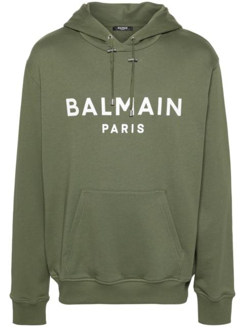 Balmain logo-print cotton hoodie