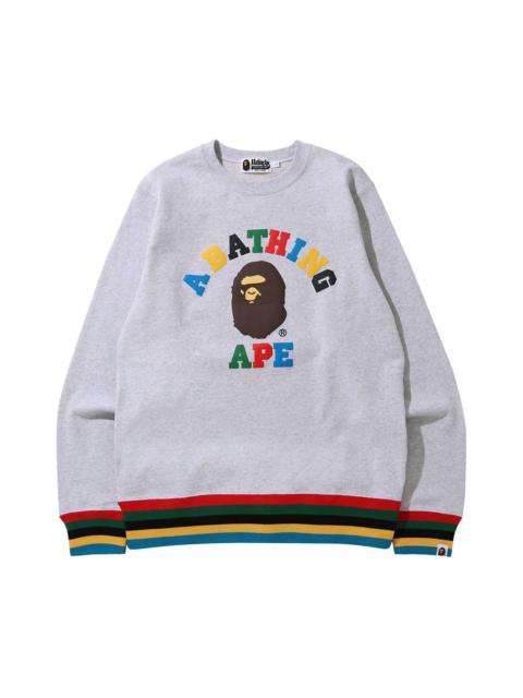 BAPE College Line Rib Crewneck 'Grey'