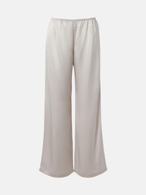 LESET Barb satin wide-leg pants