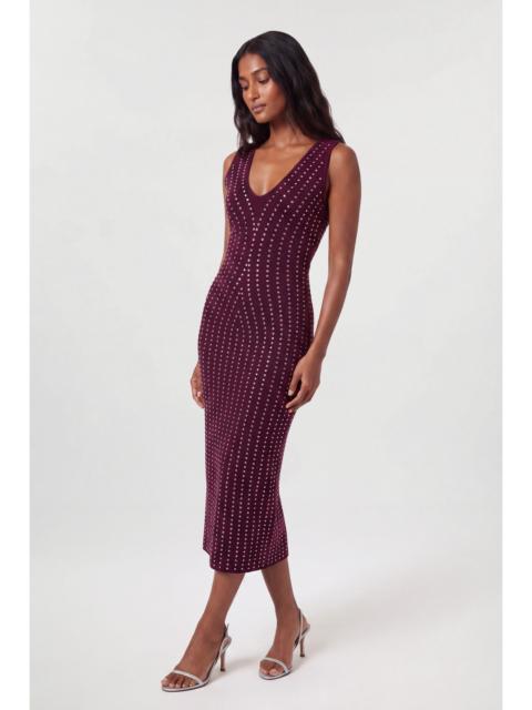 KAREN MILLEN All Over Studded Detail Knitted Midi Dress