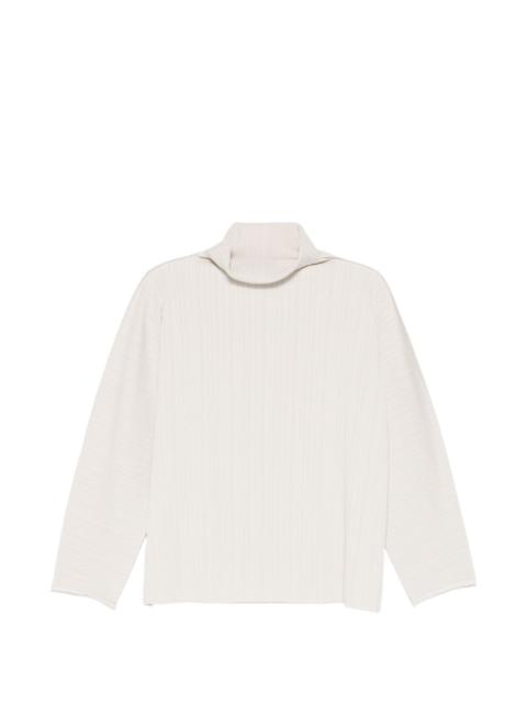 Pleats Please Issey Miyake A-Poc Shell pleated mock-neck top