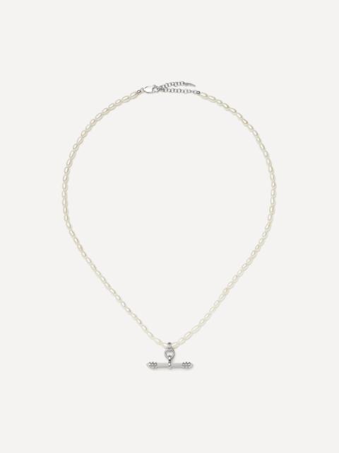 MISSOMA X Harris Reed Silver-Plated Pearl T-Bar Necklace
