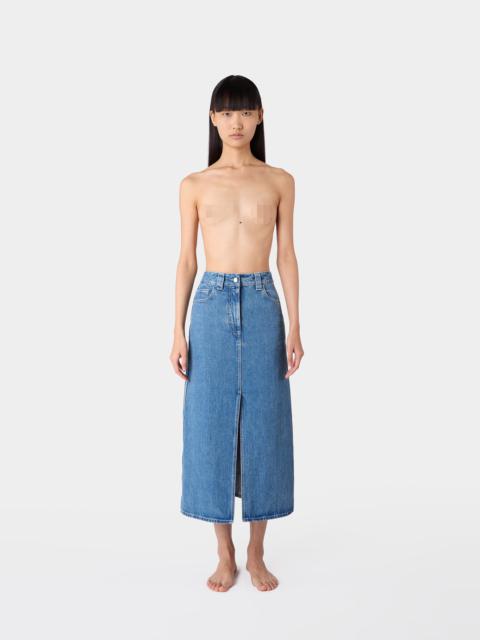 SUNNEI BELLIDENTRO LONG SPLIT SKIRT / light washed denim
