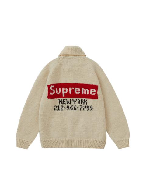 Supreme Box Logo Cowichan Sweater Natural